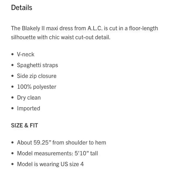 *NWT ALC The Blakely Il maxi dress size 4 in white - Picture 10 of 10
